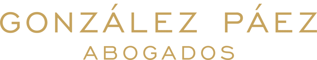 Logo González Páez Abogados - vertical dorado